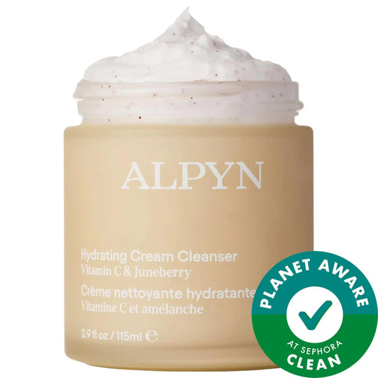 Nettoyant visage crème froide hydratante Juneberry & Vitamine C Alpyn Beauty | Soin exfoliant, illuminateur, végan et sans cruauté