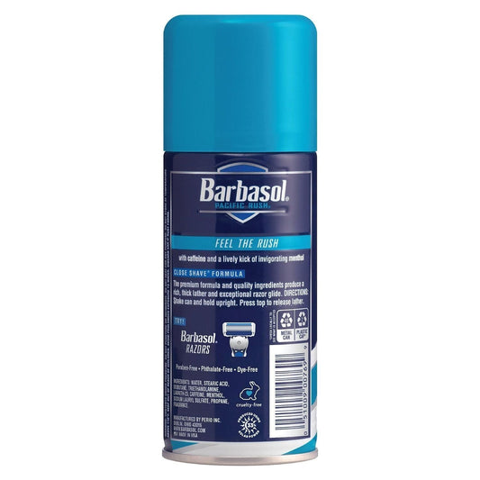Barbasol - Pacific Rush with Caffeine and Menthol Thick & Rich Shaving Cream - 7 oz Shaving Cream Pasteur Pharmacy