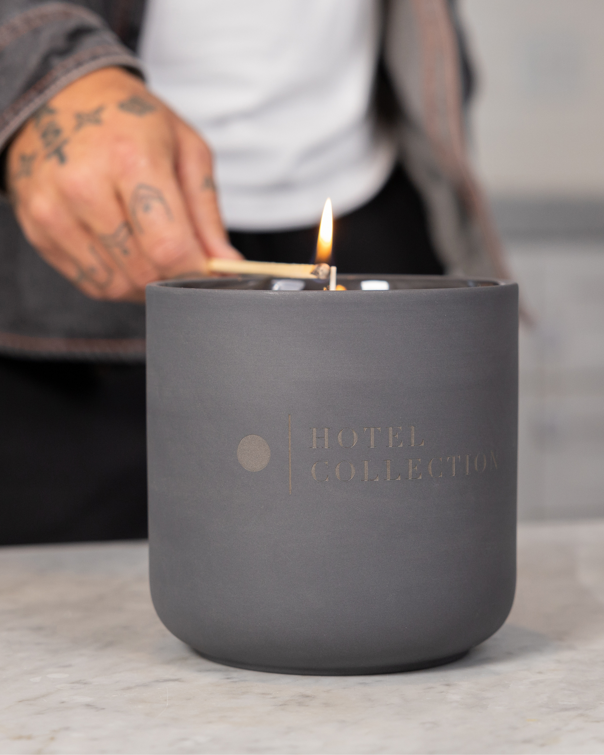 Hotel Collection Petite Ceramic Sand Wax Set Ceramic Sand Wax Candle Hotel Collection