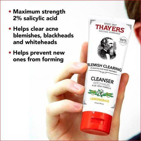 Thayers Blemish Clearing Cleanser Lemon Witch Hazel 4 oz Blemish Clearing Cleanser Pasteur Pharmacy