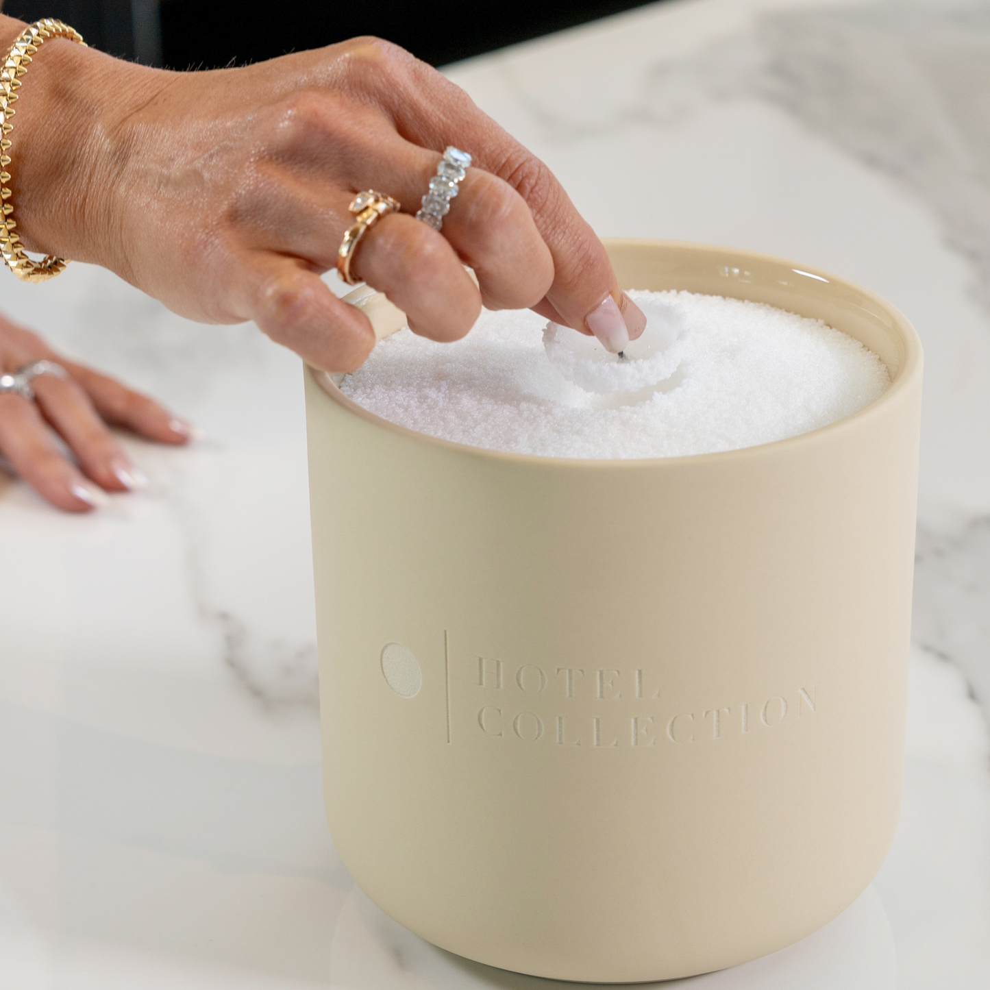 Hotel Collection Petite Ceramic Sand Wax Set Ceramic Sand Wax Candle Hotel Collection