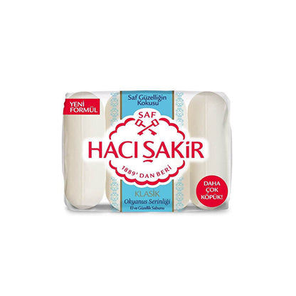 Jabón Hacı Şakir Frescura Oceánica Clásica - 4 x 70 g | Jabón Turco Tradicional