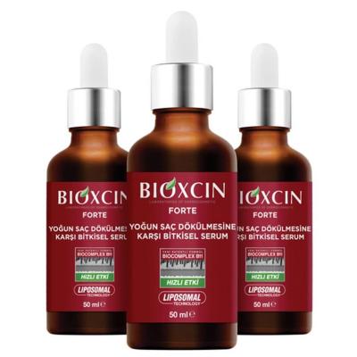 Sérum capilar Bioxcin Forte - Tratamiento anticaída para la pérdida intensa de cabello, 3x50ml