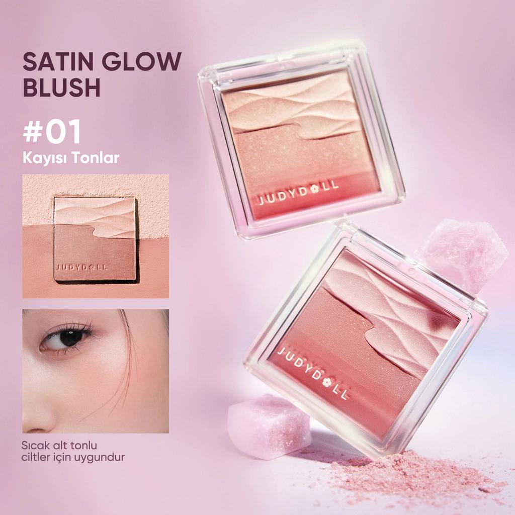 Fard à joues satiné Judydoll Soft Glow Powder 01 Tidal Apricot 2g