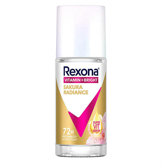 Déodorant bille Rexona Vitamin + Bright pour femme - Protection 72 h, emballage en verre durable