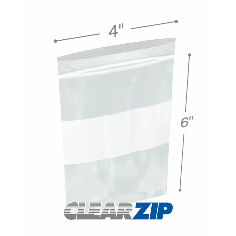 CLEAR ZIP-LOCK BAGS - 2 MIL, 4" X 6" (500 COUNT/DISPENSER) Food Storage Pasteur Pharmacy
