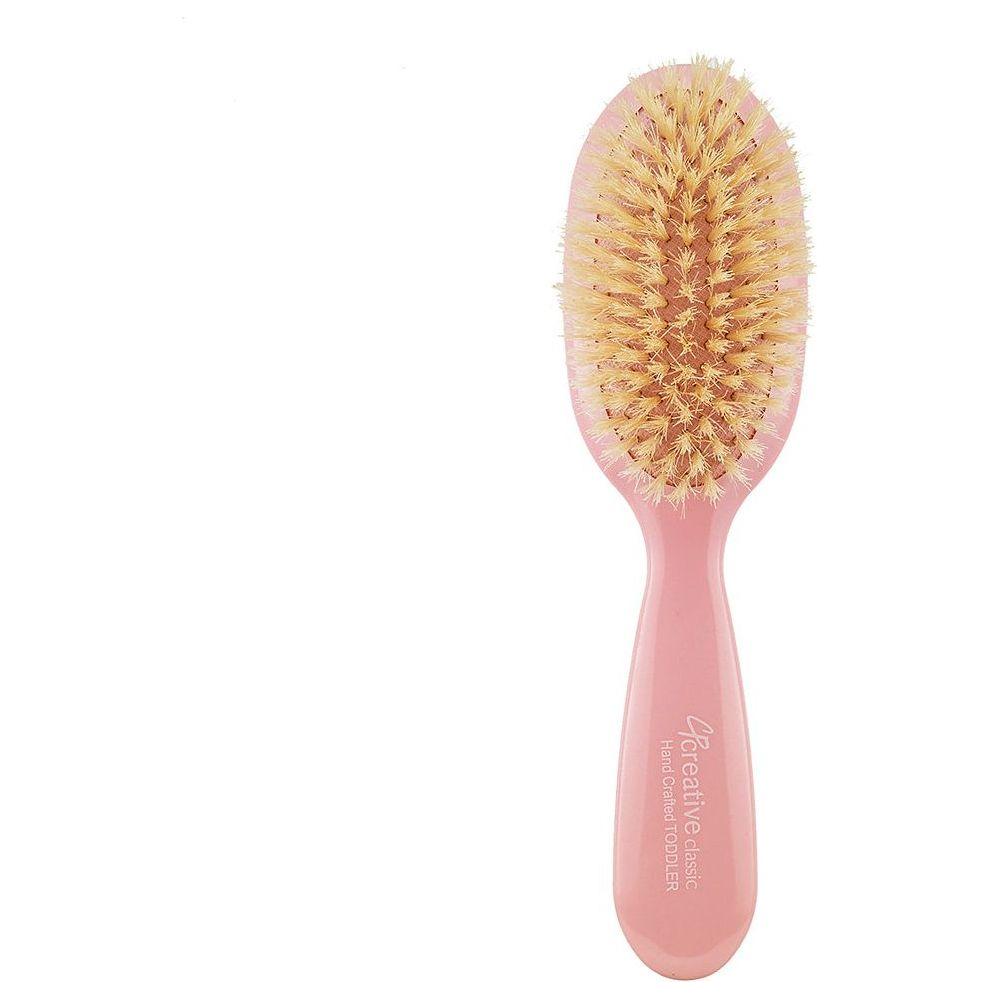 Classic Toddler/Baby Soft Boar Bristle Hair Brush-Colors-Blue-Pink-Silver Hair Brush Pasteur Pharmacy Pink