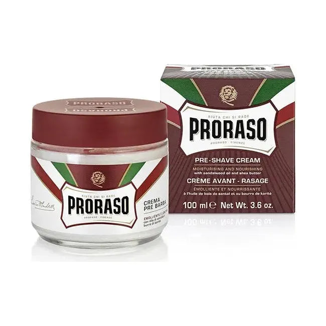 Proraso Pre-Shave Cream Moisturizing & Nourishing With Sandalwood Oil & Shea Butter 3.6 Oz Pre-Shave Cream Pasteur Pharmacy