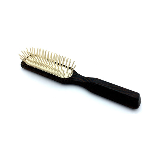 Brosse à cheveux DURAL pour le coiffage et le soin, coussin en caoutchouc avec picots en bois, bois thermo-traité