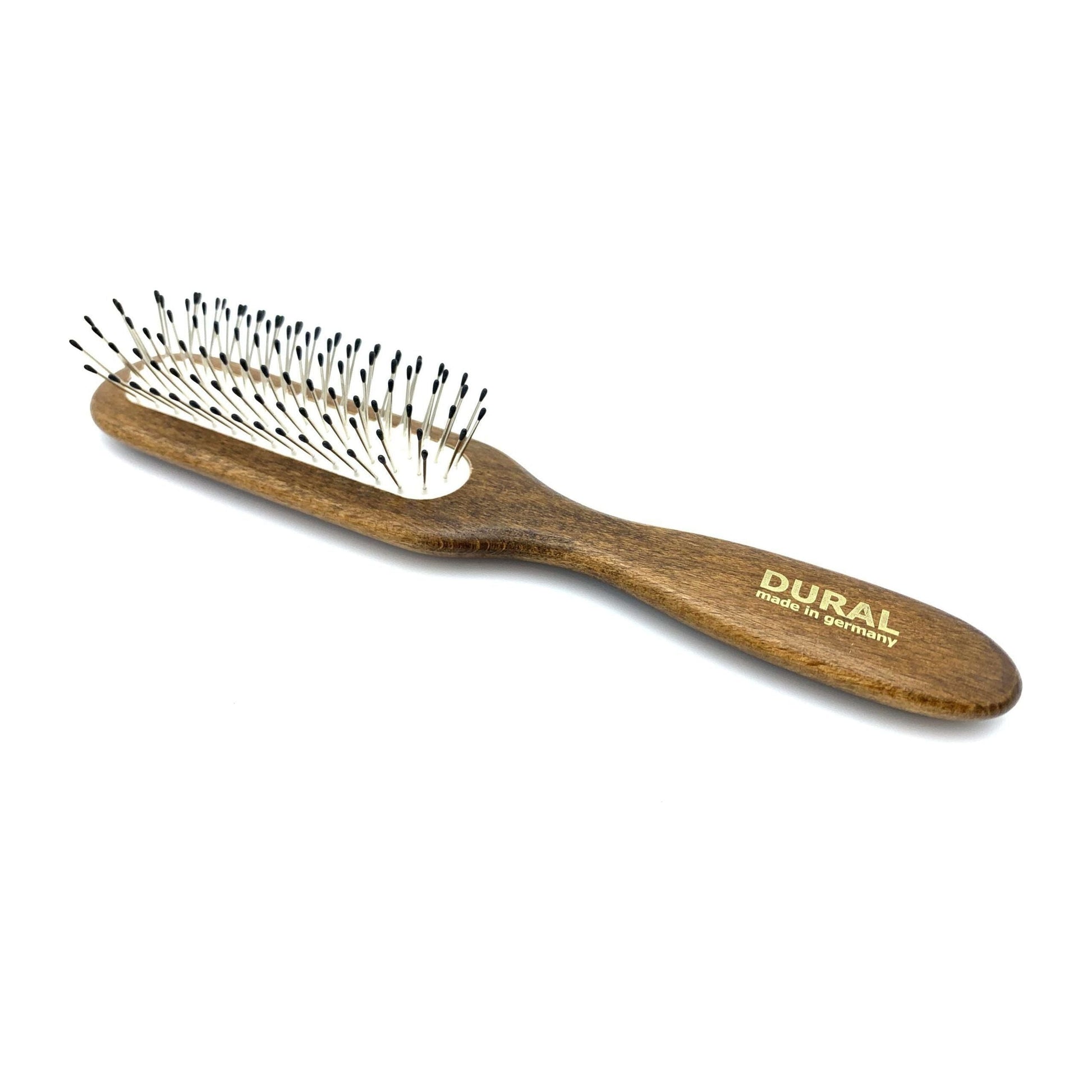 Dural Hair Brush For Styling & Care Rubber Cushion Steel Pins with Plastic Ball Tips Beech Wood Hair Brush Pasteur Pharmacy