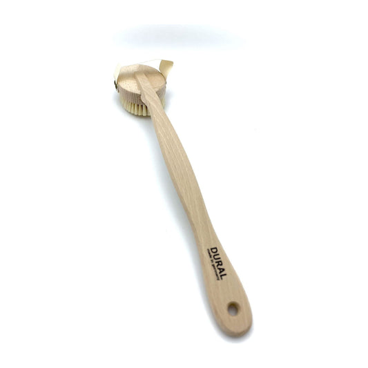 Brosse de bain Dural en poils naturels, bois brut