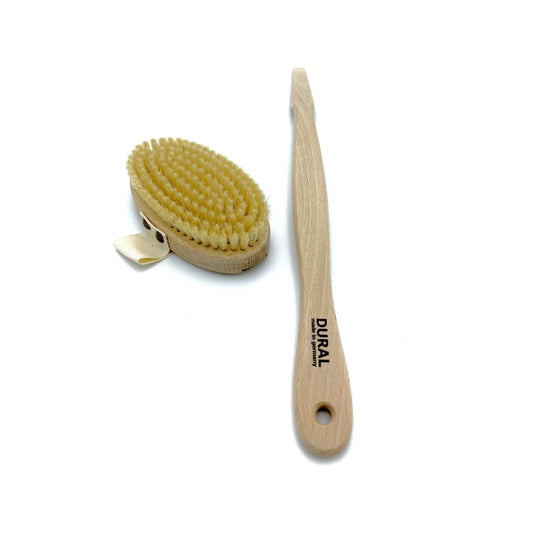 Brosse de bain Dural en poils naturels, bois brut