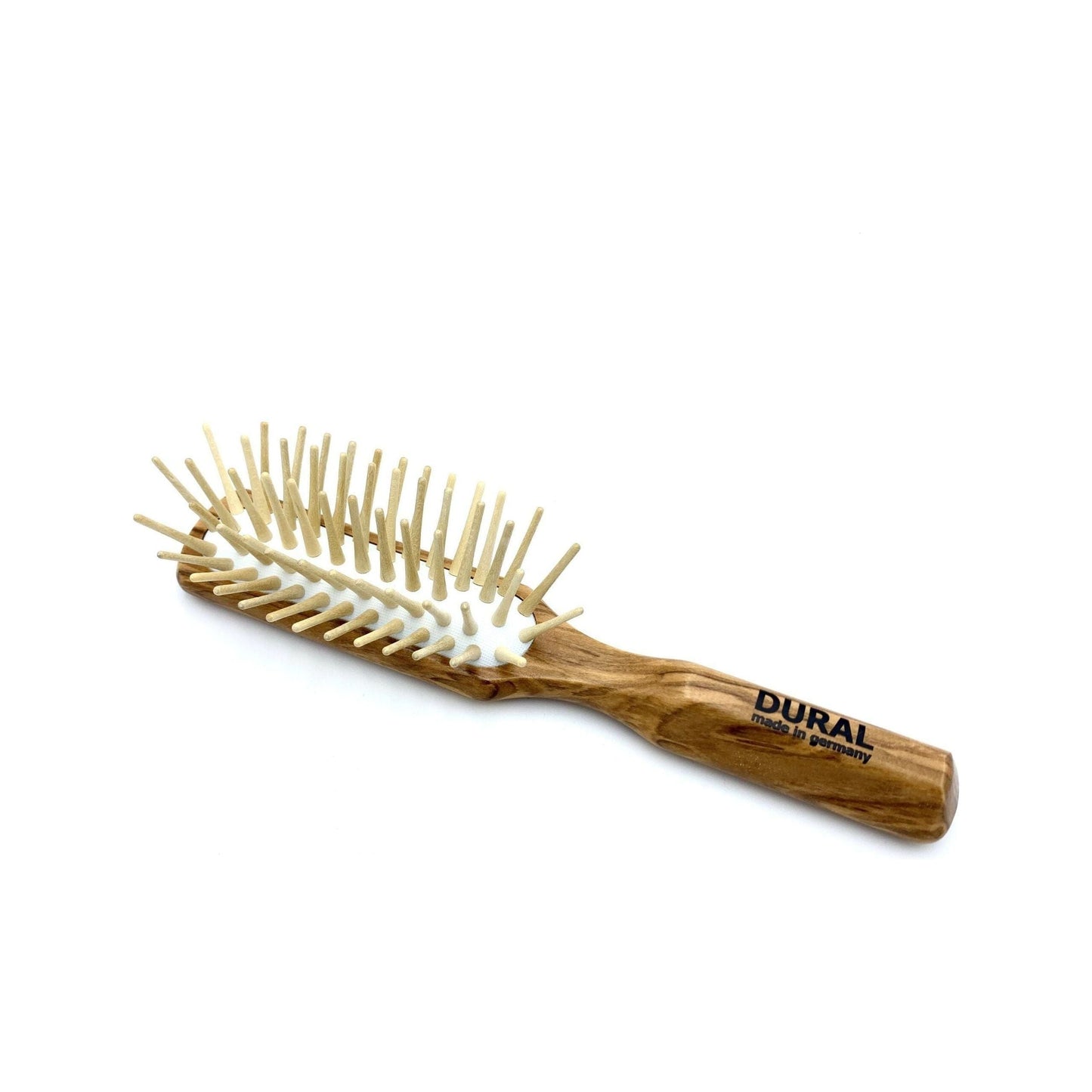 Dural Hair Brush For Styling & Care Rubber Cushion With Long Wooden Pins Olive Wood Hair Brush Pasteur Pharmacy