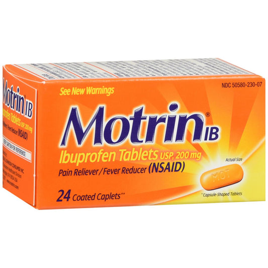 Motrin IB, Ibuprofen 200mg Tablets For Pain & Fever Relief Health & Beauty Pasteur Pharmacy