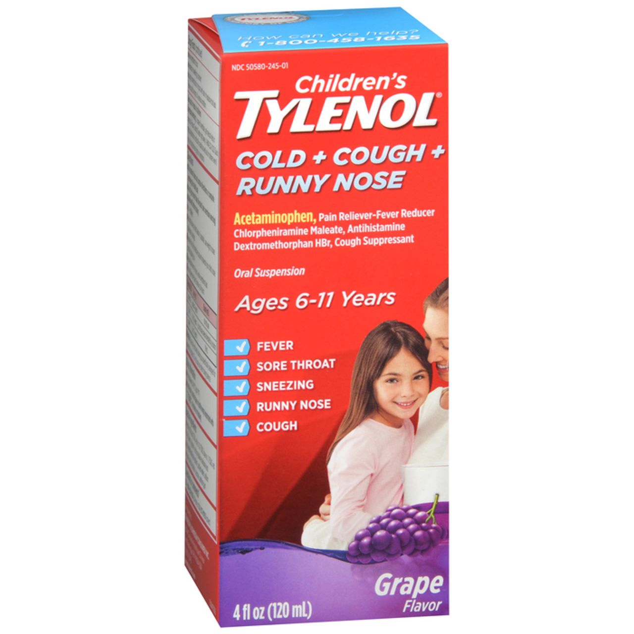 Tylenol Chd C/C/Rn ss 120Ml Grp Health & Beauty Pasteur Pharmacy