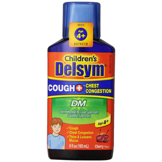 Delsym Max Strength Cough Plus Chest Congestion DM Liquid, Cherry Flavor, 6 Oz Health & Beauty Pasteur Pharmacy