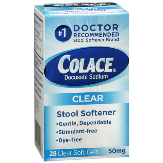 Colace® Clear Stool Softener – 50 mg (28 Softgels) Health & Beauty Pasteur Pharmacy