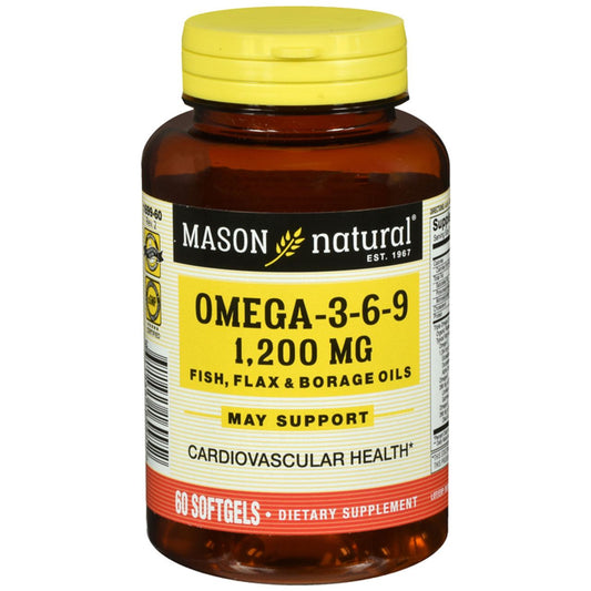 Mason Natural Omega 3-6-9 Complex, Heart & Joint Health Support, 60 Softgels Vitamins & Supplements Pasteur Pharmacy