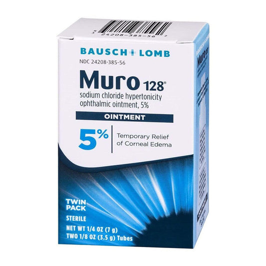 Muro 128™ Hypertonicity Ophthalmic Ointment 5% - Twin Pack (2 Tubes x 0.125 oz) Vision Care Pasteur Pharmacy