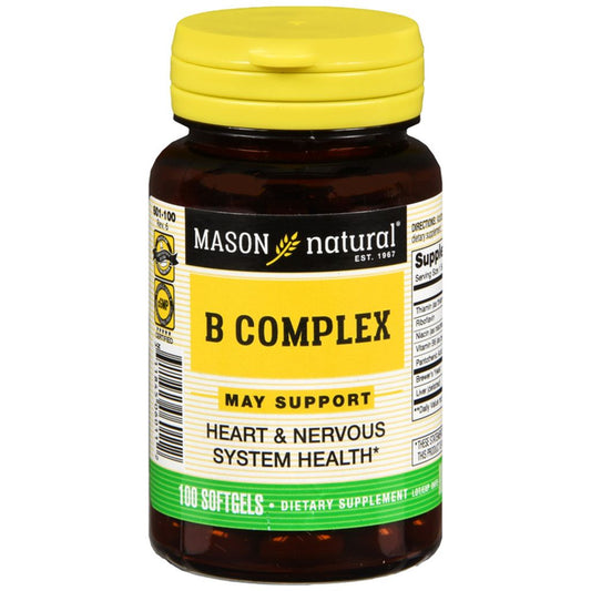Mason Natural Vitamin B Complex, 100 Softgels Vitamins & Supplements Pasteur Pharmacy