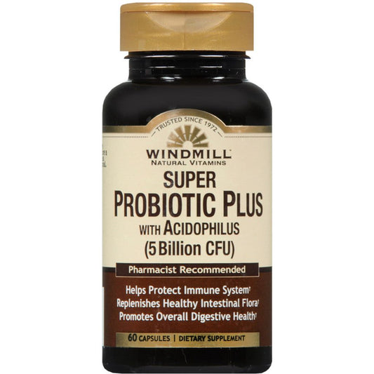 Windmill Super Probiotic Plus, 8-Strain Probiotic Complex, 60 Vegetable Capsules Vitamins & Supplements Pasteur Pharmacy