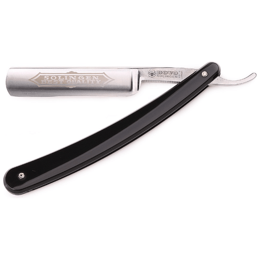 Dovo Best Quality 5/8" Full Hollow Carbon Steel Straight Razor - Black Celluloid Straight Razor Pasteur Pharmacy