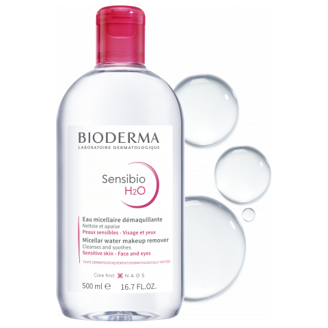 Bioderma Sensibio H2O Face And Eyes Water Resistant Makeup Remover 500ml - 16.7 Oz Makeup Remover Pasteur Pharmacy
