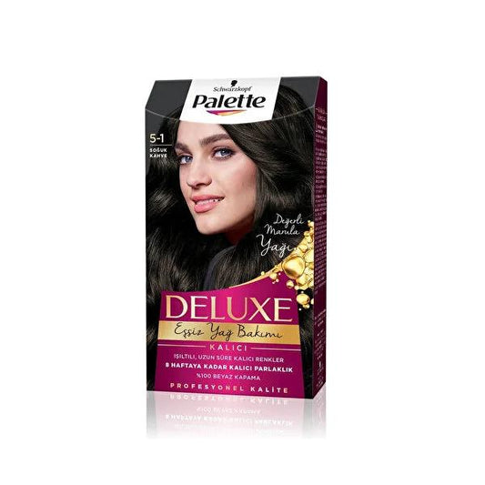 Palette Deluxe: Tinte para el cabello castaño frío 5-1 - Consigue un color vibrante y duradero, y una nutrición profunda para un cabello sano y brillante