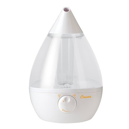 Crane Drop 1 Gallon Ultrasonic Cool Mist Humidifier, Clear/White Health Care Pasteur Pharmacy