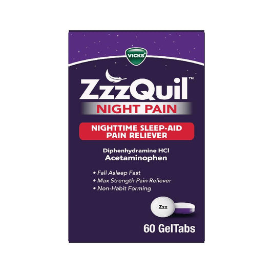 Vicks Zzz Quil Sleep Aid/Pain Reliever, Nighttime, Night Pain, Geltabs Personal Care Pasteur Pharmacy