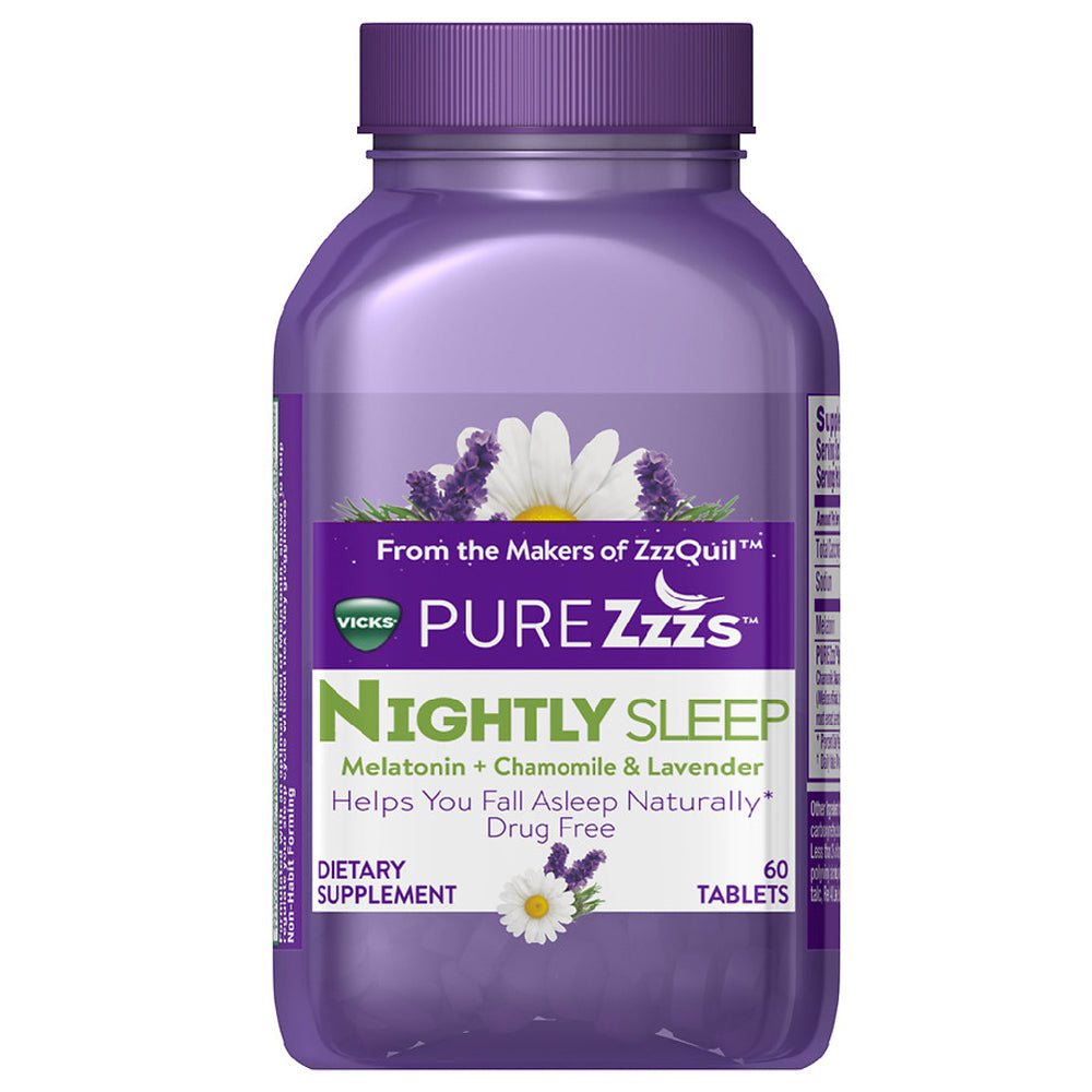 Vicks PURE Zzzs Nightly Sleep Melatonin, Tablets Health Care Pasteur Pharmacy