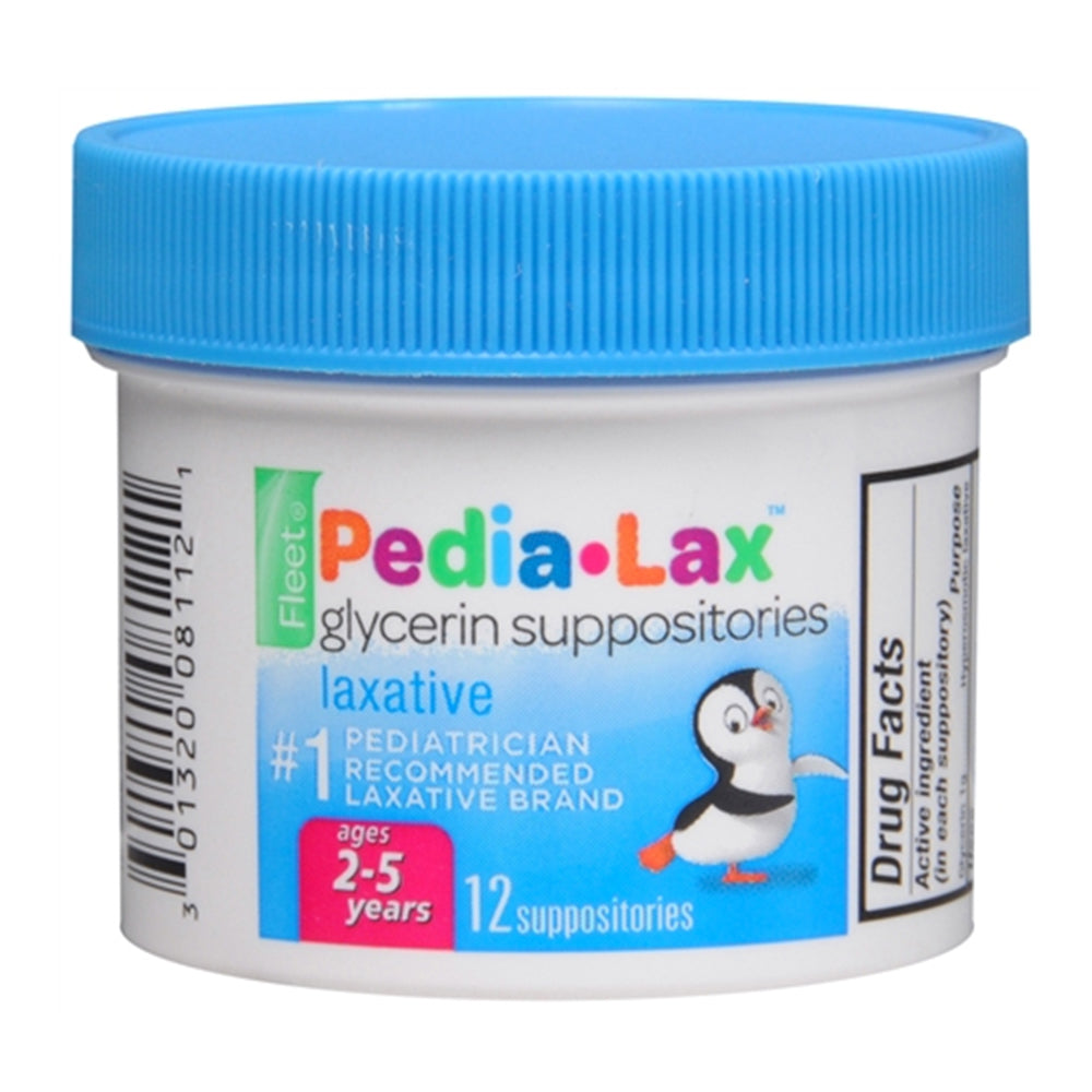 Pedia-lax Fleet Laxative Glycerin Suppositories 12 Ct Jar