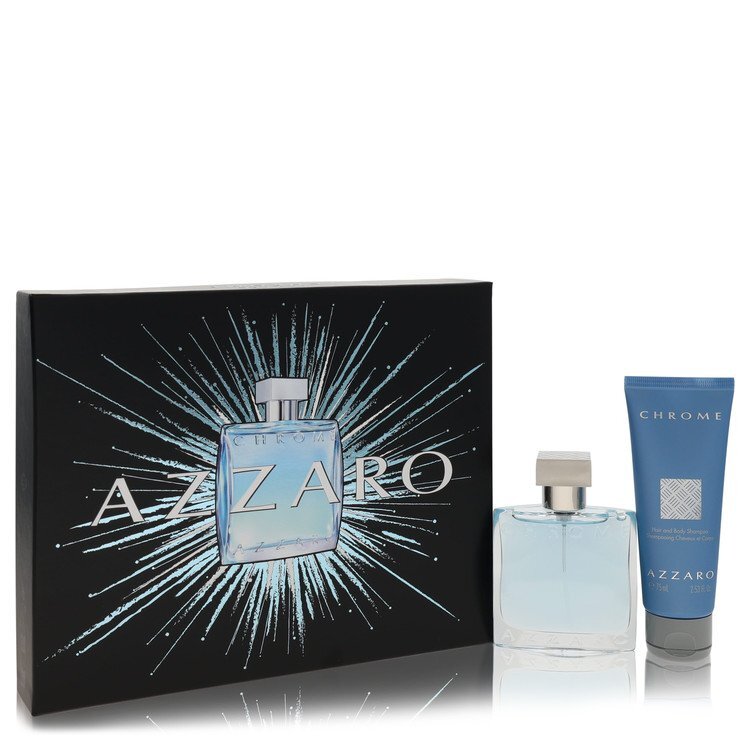 Chrome by Azzaro Gift Set -- 1.7 oz Eau De Toilette Spray + 2.5 oz All Over Shampoo (Men) Azzaro Azzaro