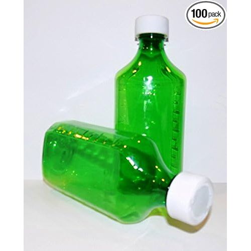 Green C/R. Oval Plastic Bottle 8 Oz x100 Ea Storage & Organization Pasteur Pharmacy