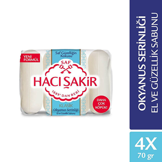 Savon Hacı Şakir Fraîcheur Océanique Classique - 4 x 70 g | Savon turc traditionnel