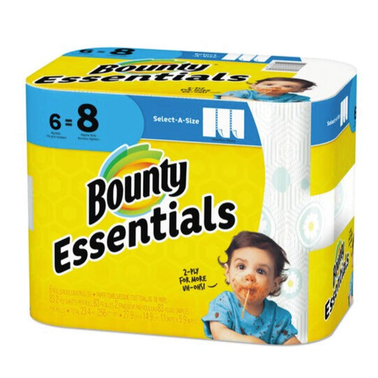 Bounty Essentials Paper Towels, Select-a-size, White, 83-sheets, 6 Big Rolls Paper Towels Pasteur Pharmacy