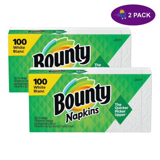 Bounty Quilted Napkins - 1 Ply - 12.10" X 12" - White - Paper - Soft - 100 / Pack Paper Napkins Pasteur Pharmacy