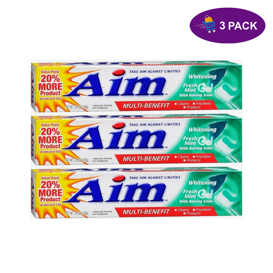 AIM Whitening Anticavity Fluoride Fresh Mint With Baking Soda Gel Toothpaste 5.5 Oz Toothpaste Pasteur Pharmacy