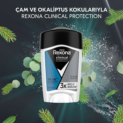 Desodorante en barra Rexona Men Clinical Protection Clean Scent - 45ml