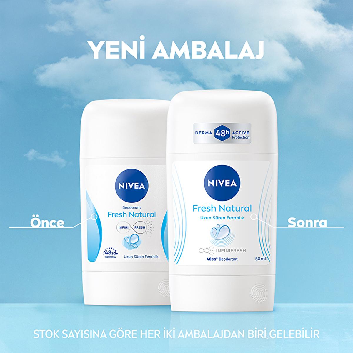 Nivea Fresh Natural Deodorant Stick for Women: 48 Hour Odor Protection, Aluminum-Free, Ocean Scent - Long Lasting Freshness