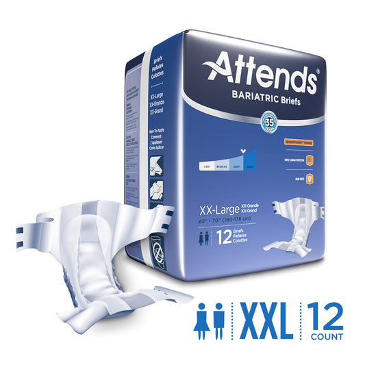 Attends Bariatric Unisex Incontinence Brief Heavy Absorbency - 2X-Large Bicycle Shorts & Briefs Pasteur Pharmacy