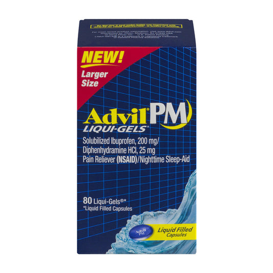 Advil PM Liqui-Gels Pain Reliever/Nighttime Sleep Aid Liquid Filled Capsules - Ibuprofen (NSAID) Health & Beauty Pasteur Pharmacy