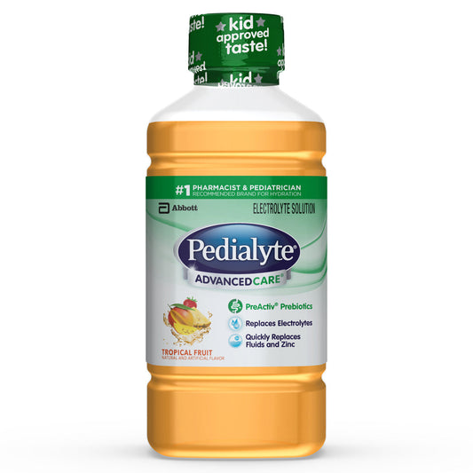 Pedialyte Advanced Care Tropical Fruit Electrolyte Solution, 33.8 Fl Oz Juice Pasteur Pharmacy