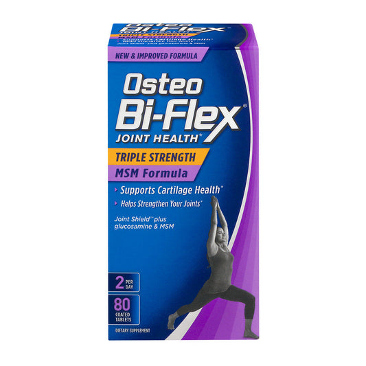 Osteo Bi-Flex Joint Health, Triple Strength + MSM Formula, 80 Coated Tablets Fitness & Nutrition Pasteur Pharmacy