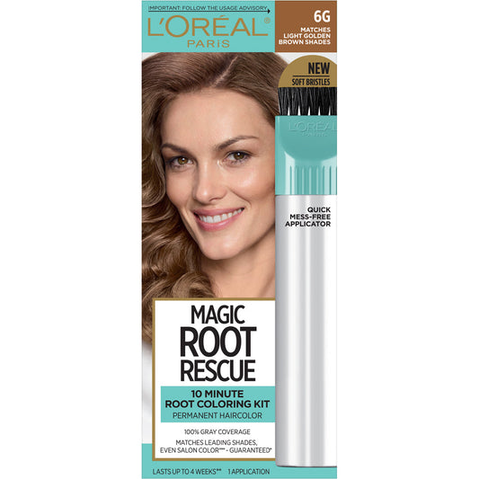 L'Oreal Paris Magic Root Rescue 10 Minute Hair Coloring Kit 6G Light Golden Brown Hair Color Pasteur Pharmacy