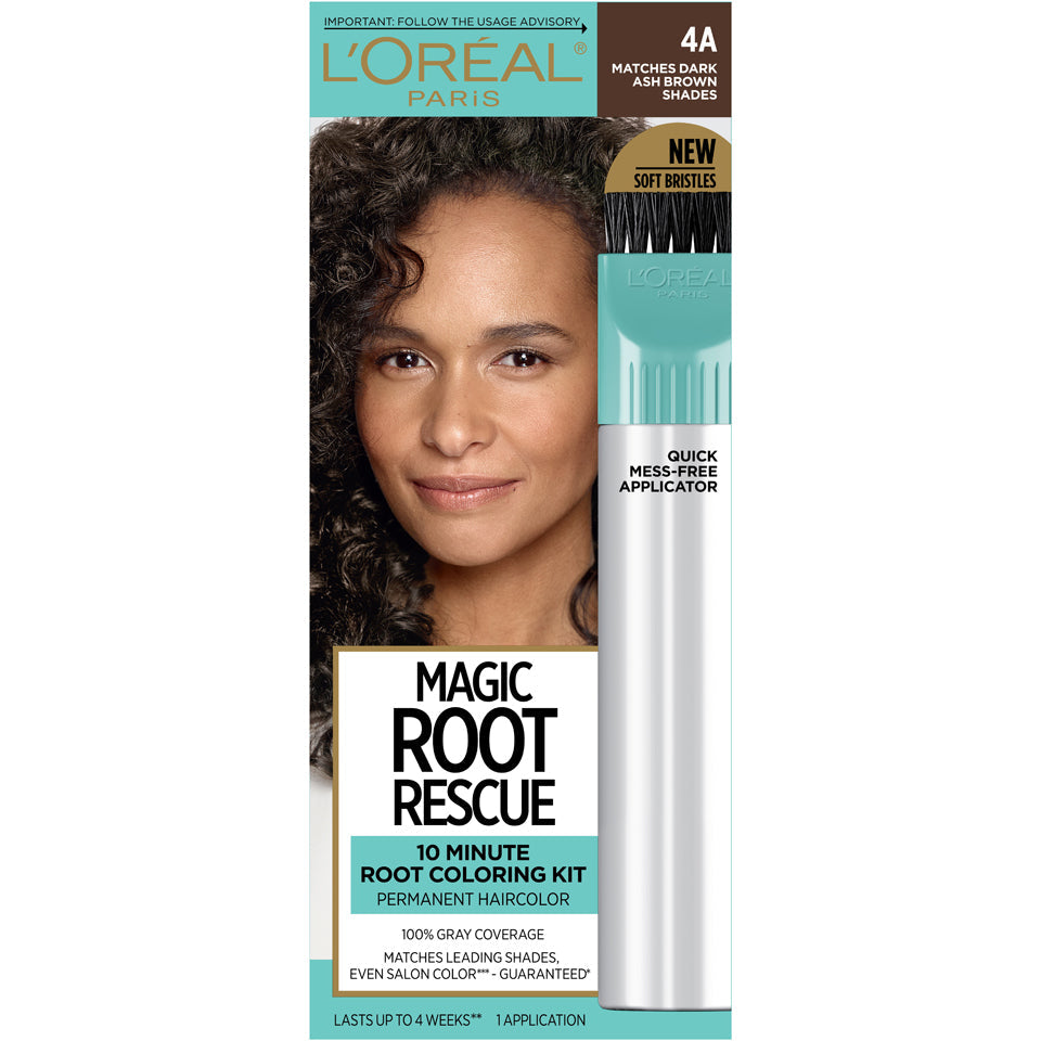 L'Oreal Paris Magic Root Rescue 10 Minute Hair Coloring, 4A Dark Ash Brown, 1 Kit Hair Color Pasteur Pharmacy