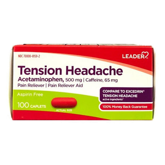 Leader Tension Headache Acetaminophen 500 Mg Caplets Health & Beauty Pasteur Pharmacy