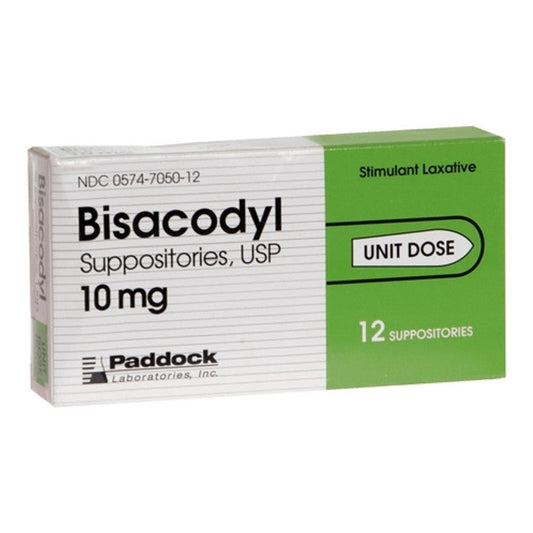 Paddock Laboratories Bisacodyl Suppositories Usp 10 Mg Medicine Cabinets Pasteur Pharmacy