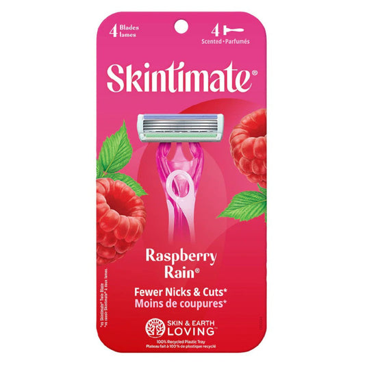 Skintimate Razors, Raspberry Rain, 4 Blades Shaving & Grooming Pasteur Pharmacy