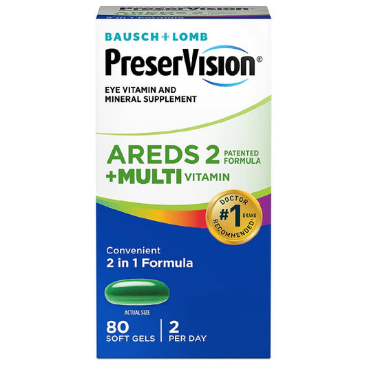 PreserVision AREDS 2 Formula + MultiVitamin Vitamin & Mineral Supplement 80 Ct Soft Gels Vitamins & Supplements Pasteur Pharmacy